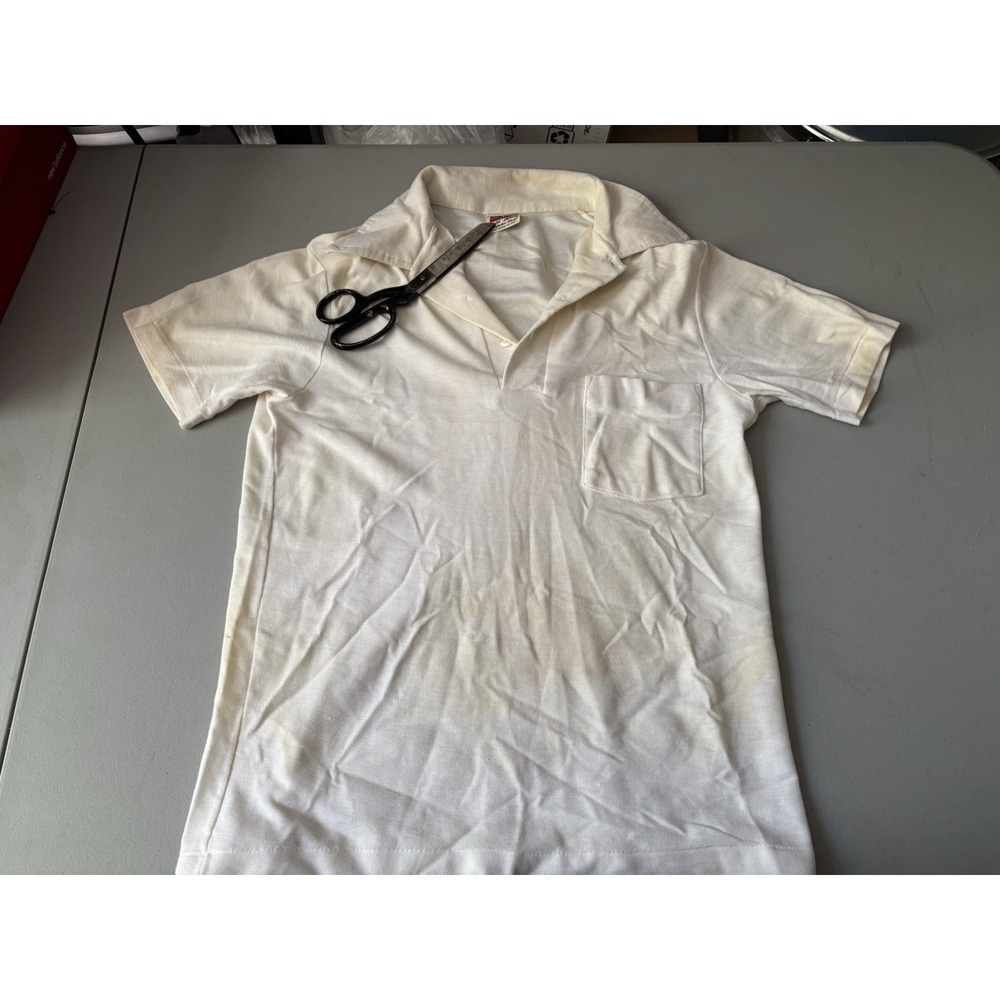 Vtg‎ Kmart Action White Polo Shirt Medium